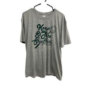 Keep St Pete Shufflin Tee Shirt Gildan Softstyle Gray Green Sz XL